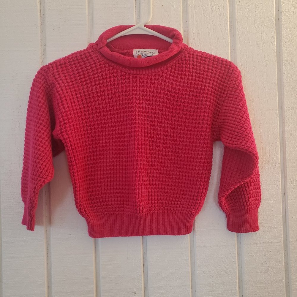 Vintage R J Pumpkin Childs Sweater - 4T
